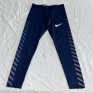 Nike Navy Blue men’s running leggings size large